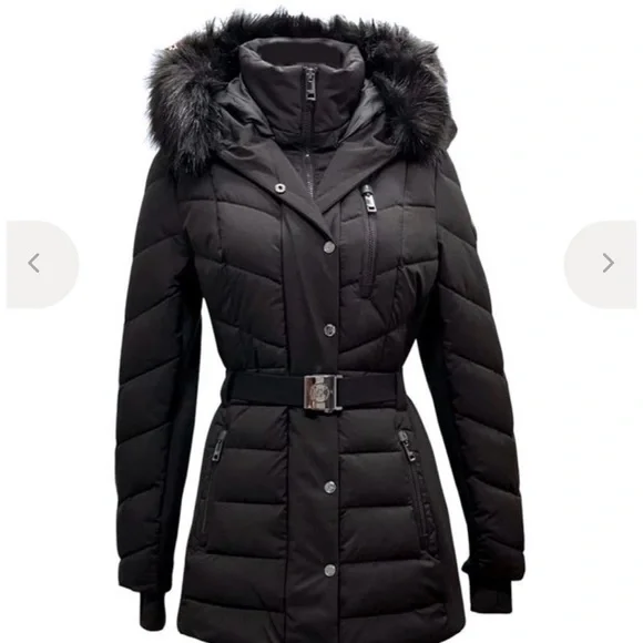 MICHAEL Michael Kors Black Hooded Puffer Jacket - Picture 3 of 12